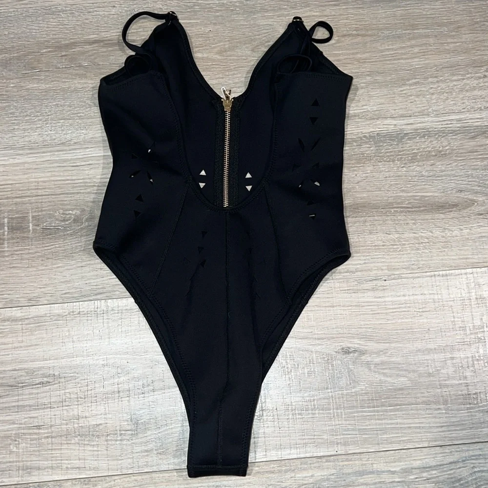 GIGI C black cut out low back one piece neoprene bikini - Picture 8 of 9